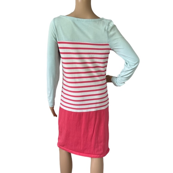 BODEN Women's Pink Striped Long Sleeve Cotton Pocket Midi Dress ~ Ladies Size 4L - Picture 2 of 8